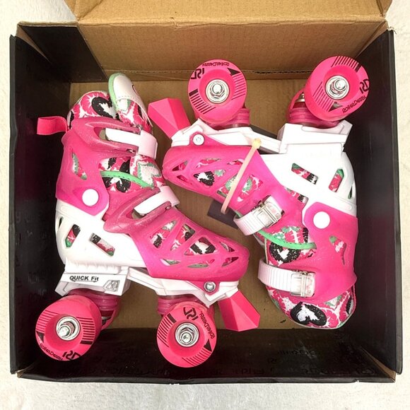 Roller Derby Adjustable Roller Skate Model 1972M Youth Girl Size 12-2 White Pink - Picture 2 of 12